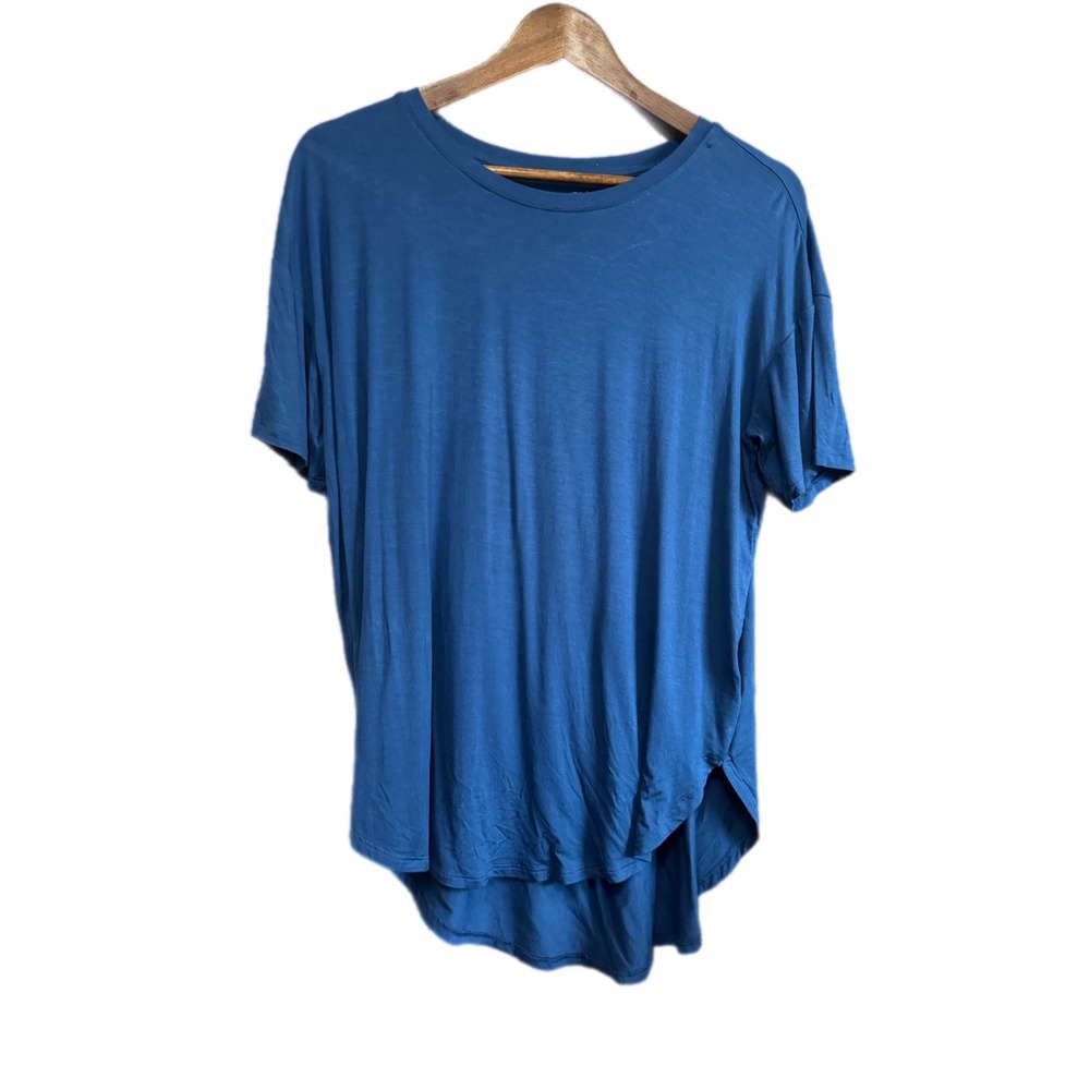 Time and Tru T-Shirt Women S Blue Excellent High Low Hem Short Sleeve Tee
